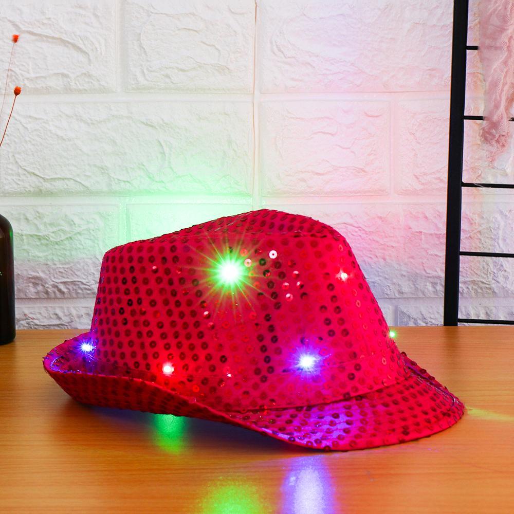 JUNE Mũ Fedora Có Đèn Led Phát Sáng