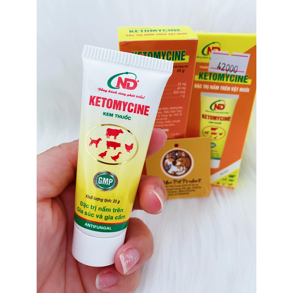 KETOMYCINE bôi nấm 25gr - sản phẩm dành cho chó mèo, gia cầm