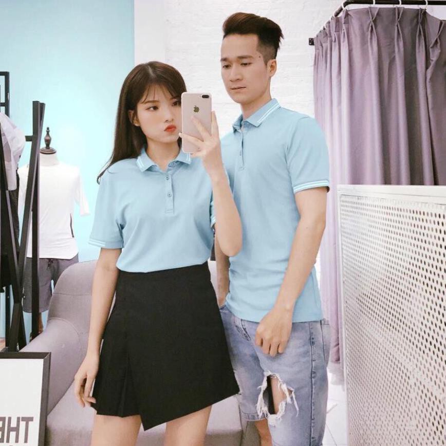 Áo đôi nam nữ cổ bẻ Áo đôi polo đẹp chất thun cotton 100% !  ྇