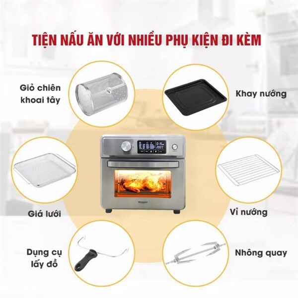 (Bảo Hành 12 Tháng)Nồi Chiên Không Dầu/Lò Nướng Sharp KS 23 23L Bản Mới Chiên Nướng Ko Cần Trở Mặt Thức Ăn.