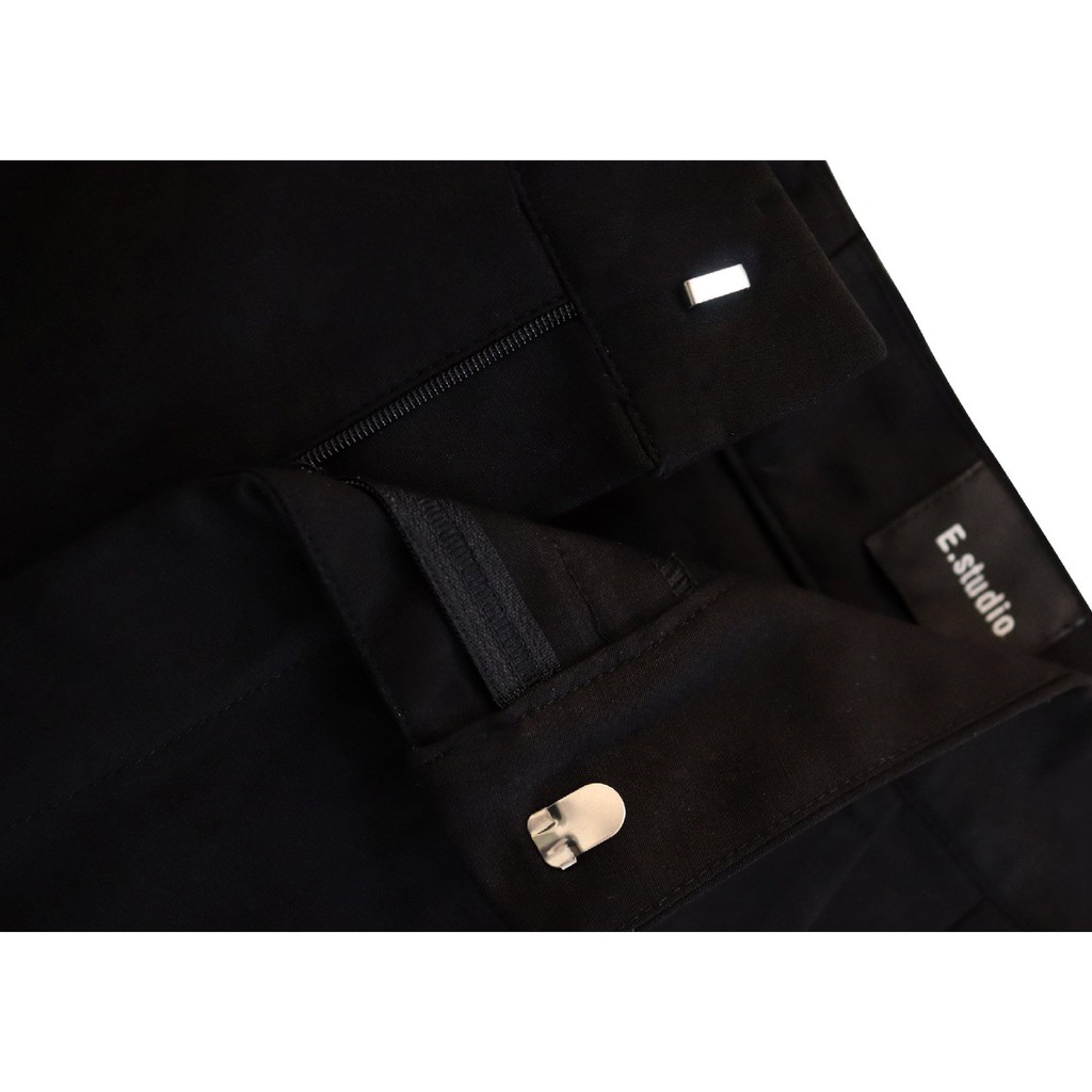 Quần ngố off-black E.studio cạp cao năng động, trẻ trung