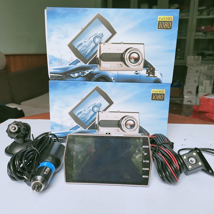 Camera hành trình ô tô V3 màn hình 4 inch Fhd1080P siêu nét - tiếng Việt - Kèm cam lùi