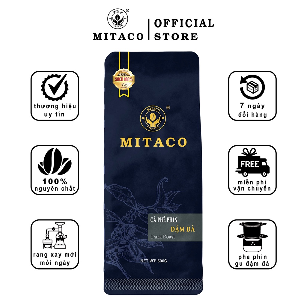 Cà Phê Phin Đậm Đà MITACO COFFEE (Gói 500g)