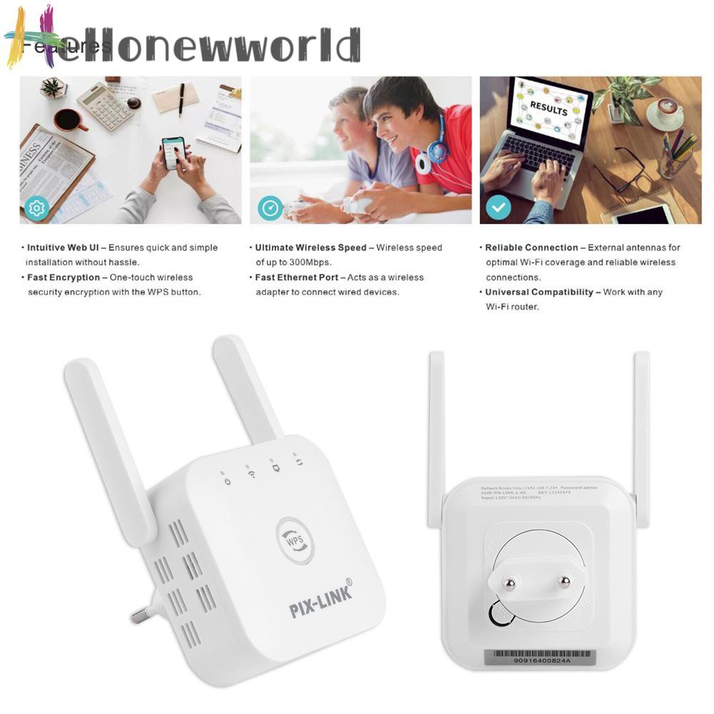 Bộ Khuếch Đại Tín Hiệu Wifi Không Dây 300mbps 2.4ghz 2 Ăng Ten | BigBuy360 - bigbuy360.vn