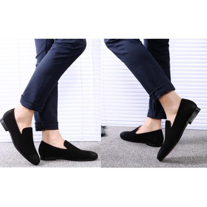 Giày lười nam 7513-1 da lộn phong cách công sở của HM Shoes WBV