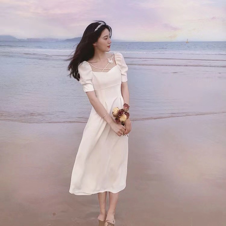 Đầm Dài Trung Bình Phong Cách Hàn Quốc Thời Trang Mùa Hè Dành Cho Nữ 2022 Gylbb055