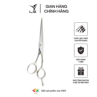 Kéo cắt tóc LS lưỡi thẳng quai offset vênh đỡ ngón tháo rời JP551