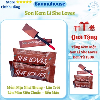 Son kem lì lâu trôi Siêu Mịn Mượt Như Nhung Lên Màu Siêu Chuẩn velvet SHE LOVES  Chocolate không chì chính hãng