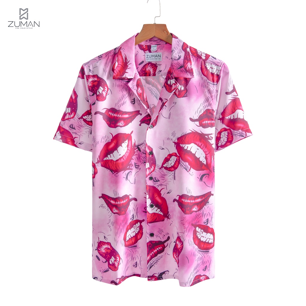 Áo sơ mi nam họa tiết tay ngắn CZLIPS Shirt ASM142 ZUMAN form suông, chất lụa cao cấp, thoáng mát