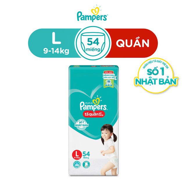 Bỉm Pampers Quần Giữ Dáng Mới Gói Cực Đại M74/L68/XL62/XXL56 - Pamper Gói Đại M60/L54/XL48/XXL44