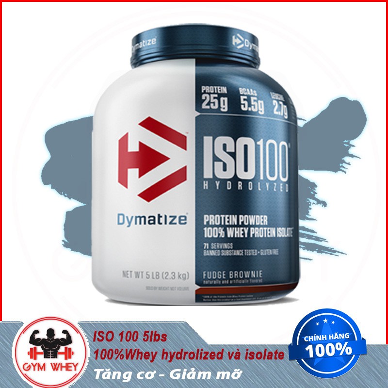 [Free ship] Sữa Whey Hydrolyzed Tăng Cơ Bắp iso100 Dymatize Iso 100 5lbs - Authentic 100%