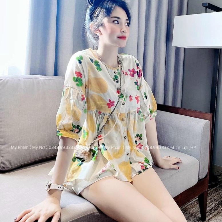 [1hittop] áo babydoll hoa tiểu thư Ulzzang A258 quảng châu Thời trang Xmin