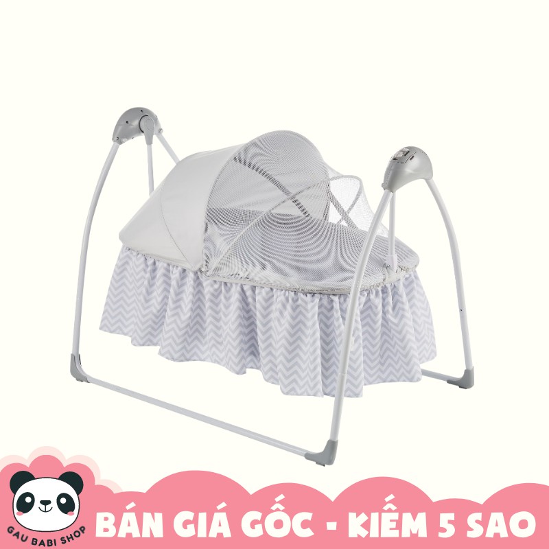 Nôi điện tự động điều khiển từ xa kết hợp nhạc trắng ru ngủ cho bé sơ sinh tới 2 tuổi Mastela SG239 màu Ghi