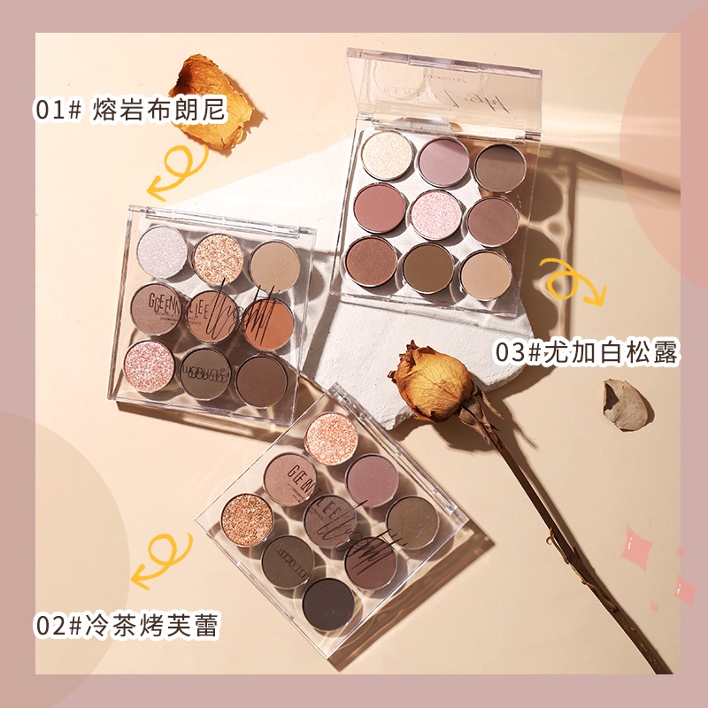 Bảng Phấn Mắt WODWOD 9 Màu Sắc Hiệu Ứng Lì/ Ánh Nhũ Chống Nước Lâu Phai NO.W918