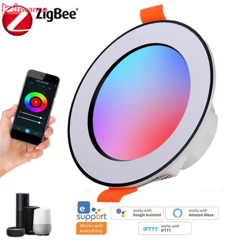 Tuya Zigbee 3.0 Thông Minh 10WLED Downlight Âm Trần RGBCW Tròn Âm Trần Trong Nhà Đèn Trợ Sáng Với alexa @ Iwanna