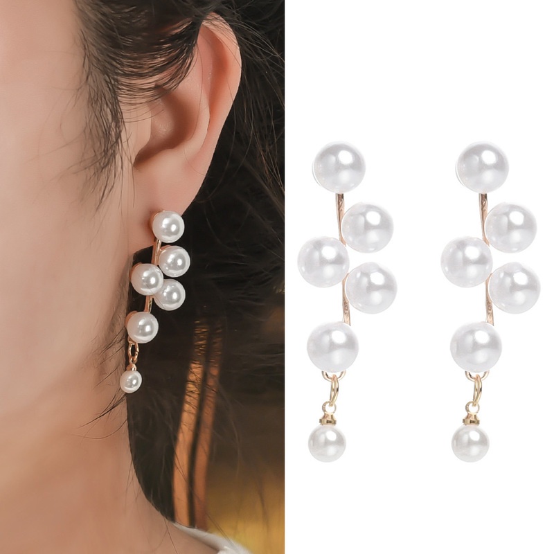 1 Đôi Bông Tai Hình Chùm Nho Đính Hạt Ngọc Trai Giả Bằng Hợp Kim Tinh Tế Dành Cho Bạn Nữ Dự Tiệc