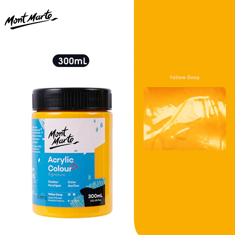 Màu Acrylic Mont Marte 300ml - Yellow Deep - Acrylic Colour Paint Signature 300ml (10.1oz) - MSCH3053