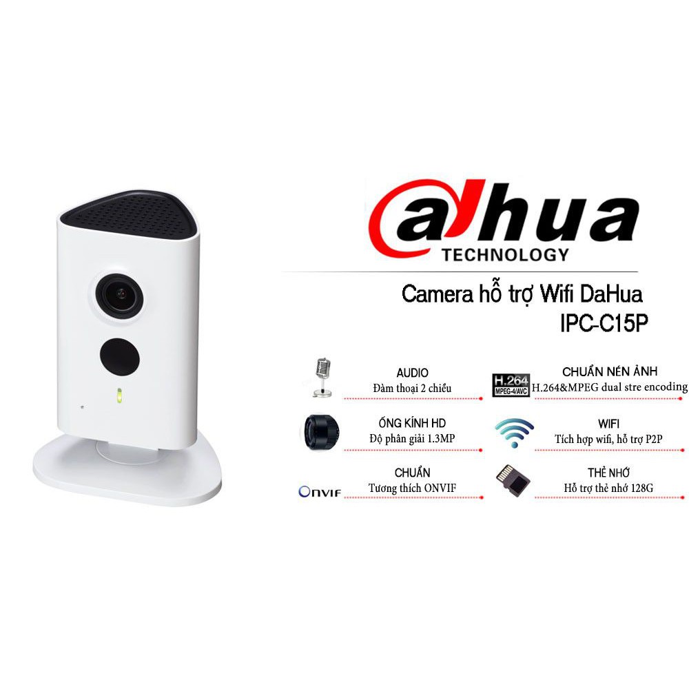 [Giá hủy diệt] Camera IP Wifi Dahua DH-IPC-C15P (1.3MP) (hàng chính hãng DSS BH 24T)