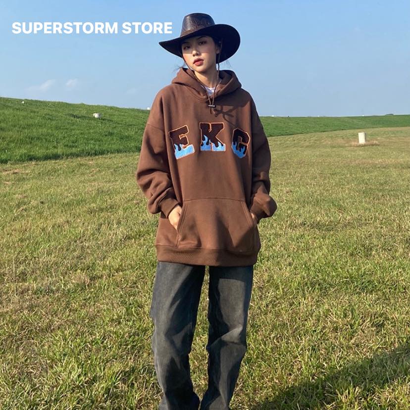 Áo khoác hoodie thêu nam nữ chất nỉ bông siêu xịn