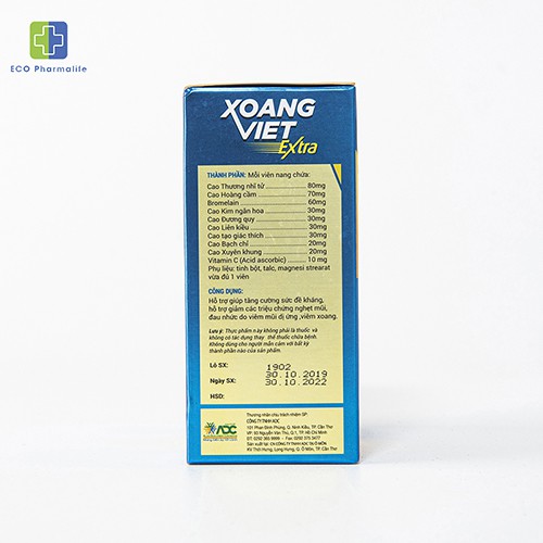 Xoang Việt - Hộp 30 viên - Hỗ trợ người viêm xoang cấp và mạn tính, viêm xoang do dị ứng, viêm mũi dị ứng