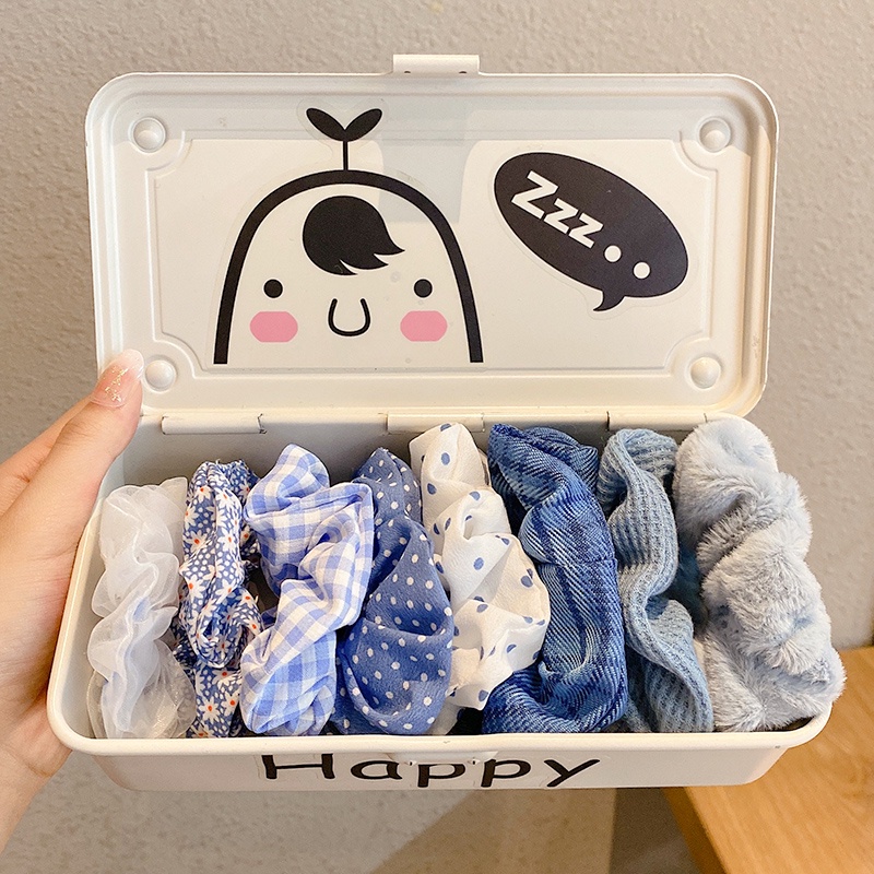 Bộ 6/7/8 Dây Cột Tóc Nhung Dễ Thương Thời Trang Thu Đông Hàn Quốc