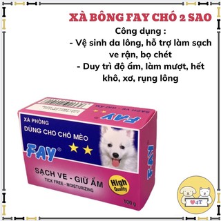 ♥️ Freeship ♥️ Xà Phòng Tắm Cho Thú Cưng FAY CHÓ 2 SAO 100g Chính Hãng Vệ Sinh Giữ Ẩm Khô Thoáng Da Lông