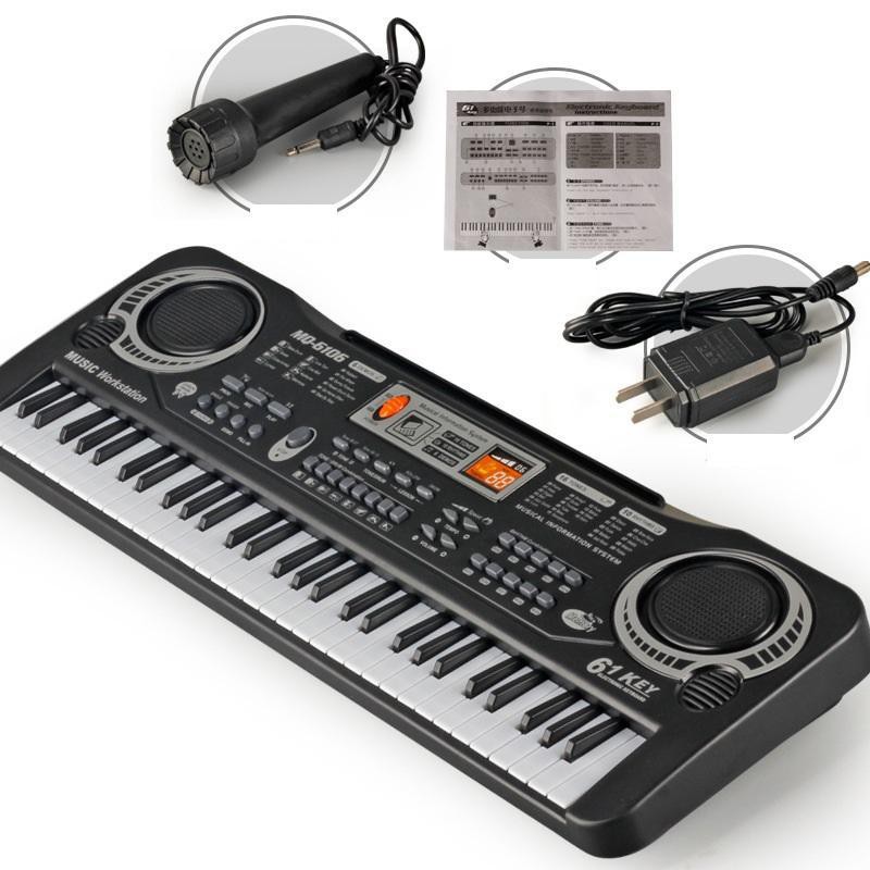 Đàn Piano Electronic Keyboard 61 Phím Kèm Mic Cho Bé