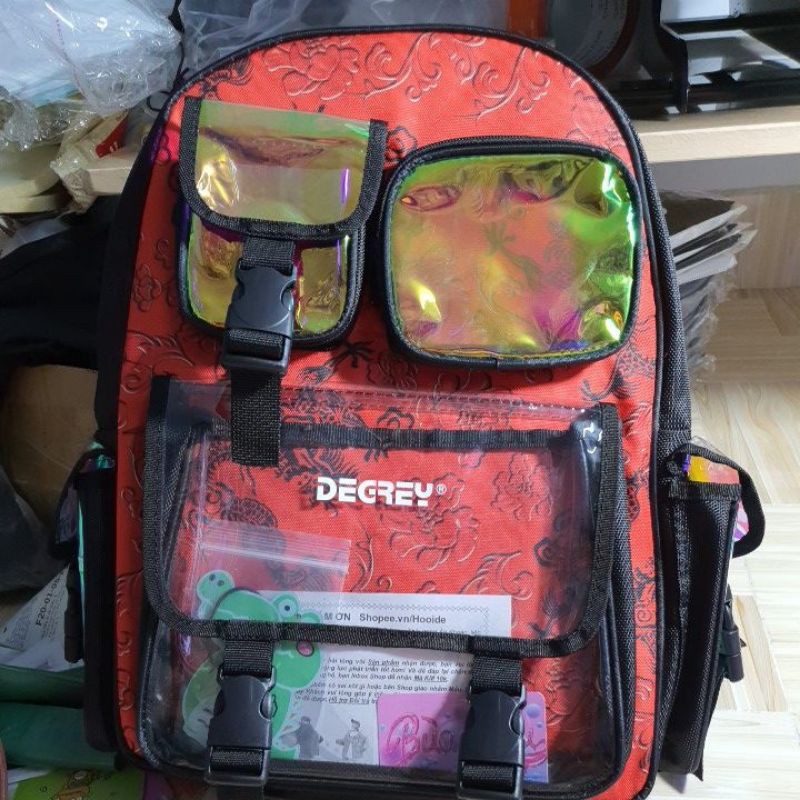 Balo Degrey Đỏ Backpack degrey Red phiên bản giới hạn tết thời trang đi học đi chơi