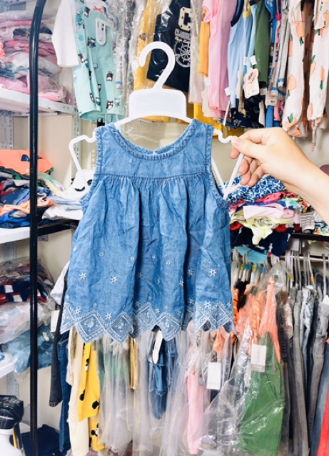 Áo váy hãng Oshkosh xuất dư chất liệu cotton cho bé gái từ 3 tháng đến 5 tuổi
