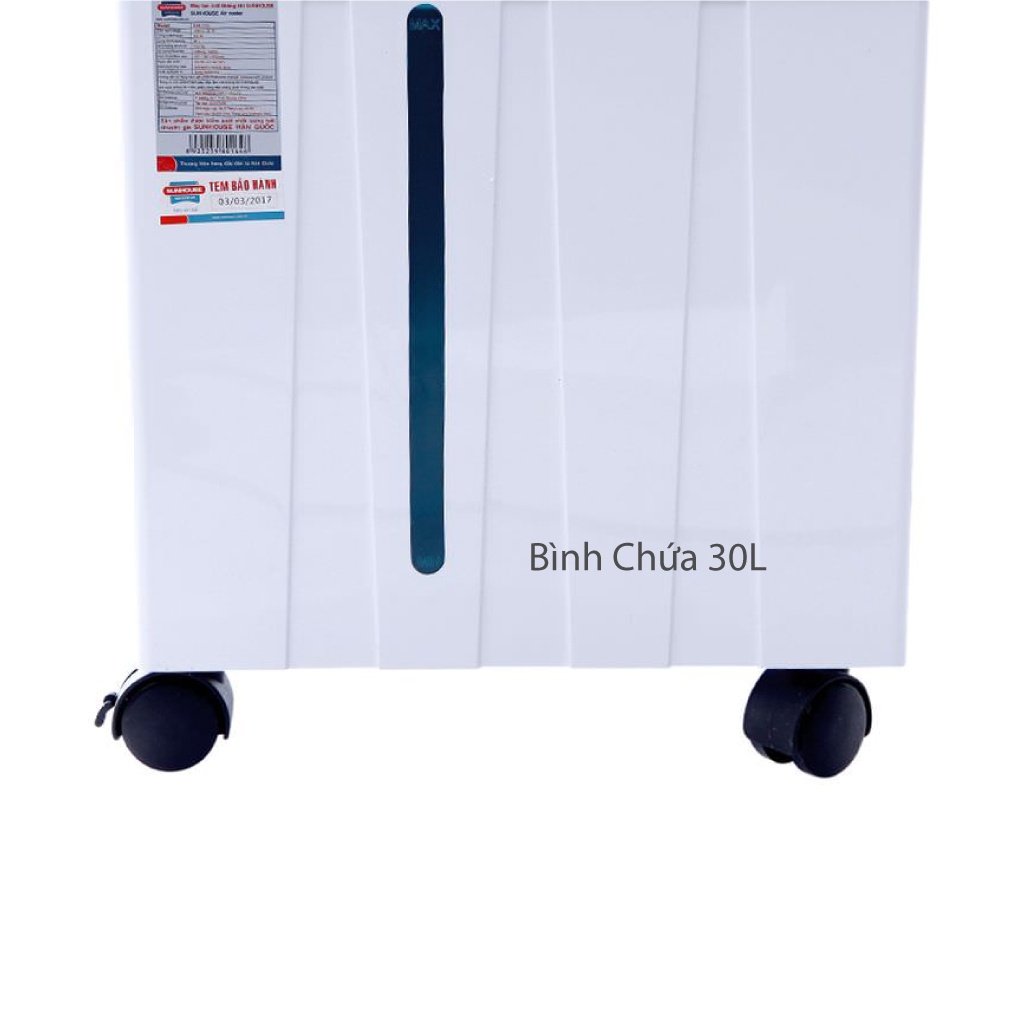 Quạt hơi nước Sunhouse SHD7723 100W 30L , quạt điều hoà hơi nước làm mát phòng tới 30m - Hàng trưng bày