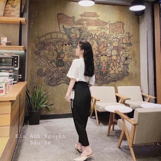 Set áo lệch vai và baggy