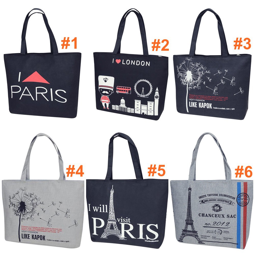 Túi vải canvas phối nhiều họa tiết hợp thời trang dành cho nữ | BigBuy360 - bigbuy360.vn