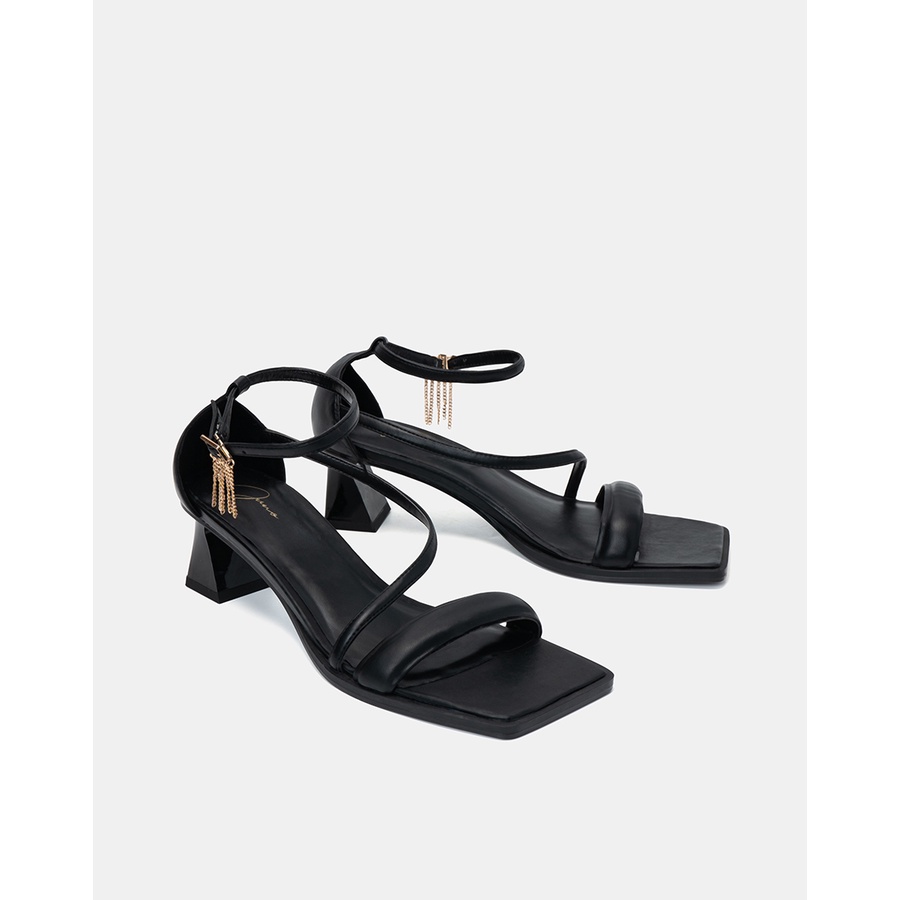 Giày Sandal Nữ 5cm JUNO Mũi Vuông Đính Khóa Dingle Dangle SD05080