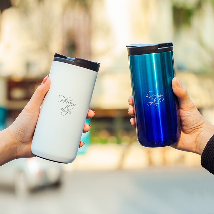 Bình giữ nhiệt khắc tên theo yêu cầu kiểu dáng coffee lamita 550ml chất liệu Inox 304 nhỏ gọn, tiện lợi Lamita BGN13