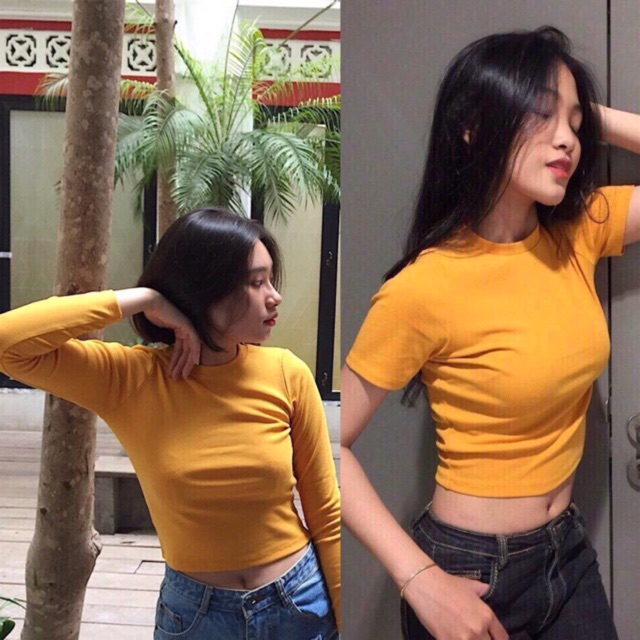 [CÓ SẴN] Áo crop thun gân 4 màu đơn sắc đơn giản cá tính hiện đại (ẢNH THẬT Ở CUỐI) | BigBuy360 - bigbuy360.vn