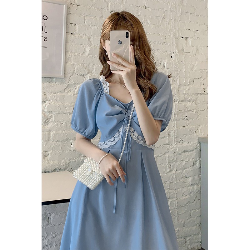 Váy xinh tiểu thư phối ren siêu yêu 2021