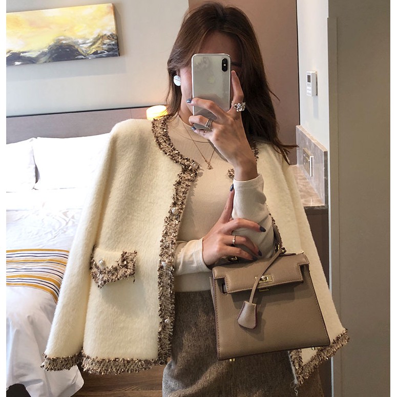 (HÀNG ORDER) Áo len lông viền tweed GNCM | BigBuy360 - bigbuy360.vn