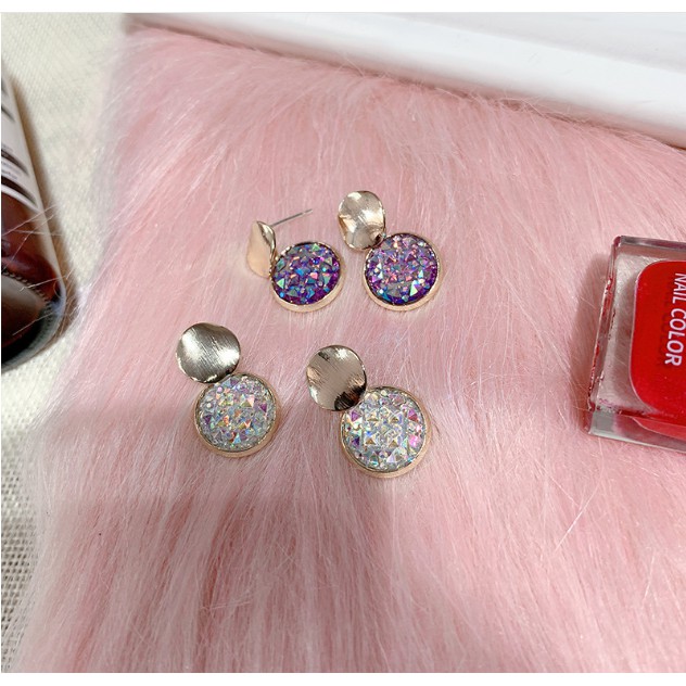 Bông tai Bạc 925 Phong Cách Hàn Quốc - HOA TAI ĐÍNH ĐÁ PHA LÊ LẤP LÁNH ( Cao Cấp )- ẢNH CHỤP THẬT