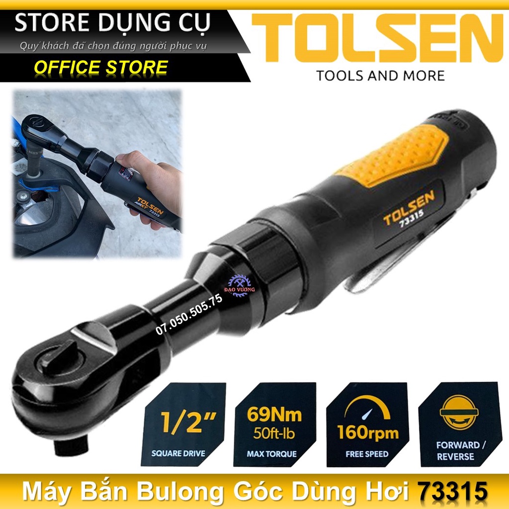 Máy Bắn Bulong Góc Dùng Hơi 1/2" Tolsen 73315| Máy Vặn Bulong Ngang Dùng Khí Nén 1/2 Inch | Siết bulong góc