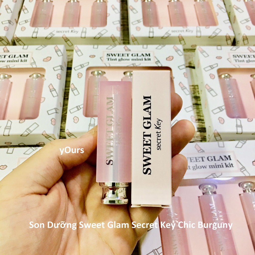 [Đại Lý Chính Thức] Son Dưỡng Có Màu Sweet Glam Tint Glow Secret Key Chic Burgundy - Son Dưỡng Sweet Glam Màu Đỏ Mận