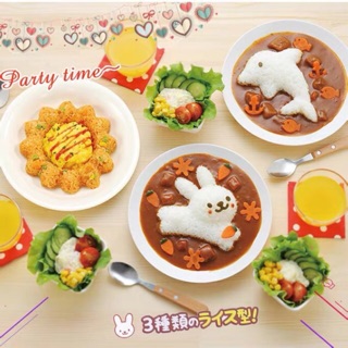 [ẢNH THẬT, HÀNG THẬT]  Bộ 4 Khuôn Ép Cơm Thỏ, Cá, Hoa Làm Cơm Bento Xinh Xắn