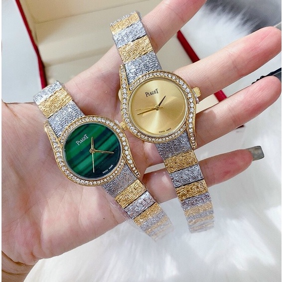 Đồng hồ nữ Piaget dây nhuyễn mặt khảm trai sang trọng quý phái