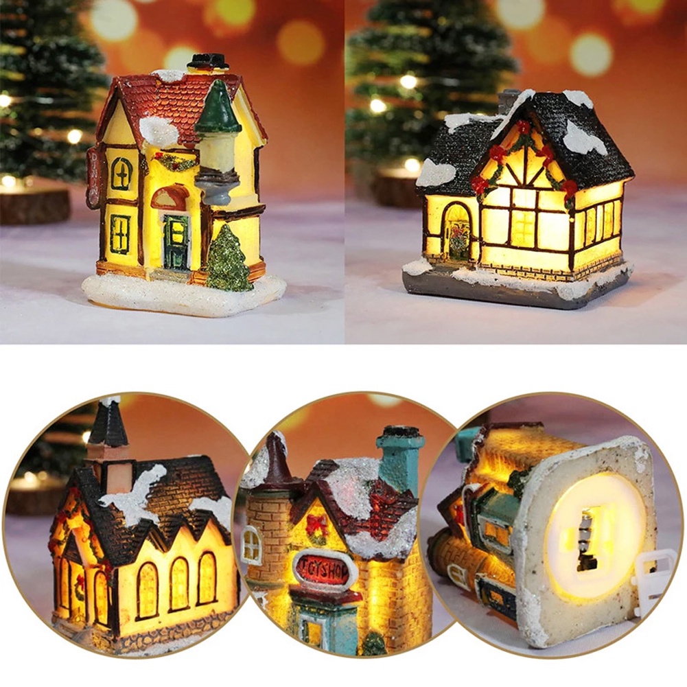 Ngôi nhà giáng sinh có đèn LED 2021 dùng trang trí nhà cửa