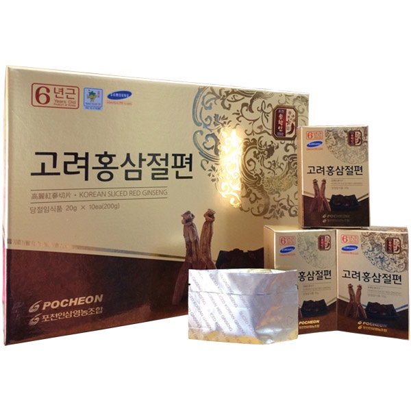 Hồng Sâm Lát Tẩm Mật Ong Hàn Quốc POCHEON 20g (Hộp Con) - LOẠI ĐẶC BIỆT Củ Hồng Sâm Thái Lát Tẩm Mật Ong từ những củ sâm