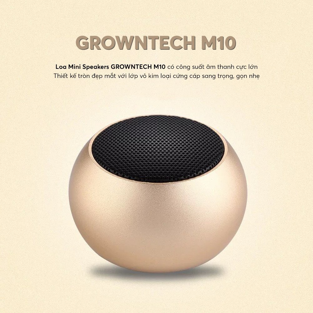 Loa mini bluetooth nghe nhạc không dây GrownTech M3 vỏ kim loại