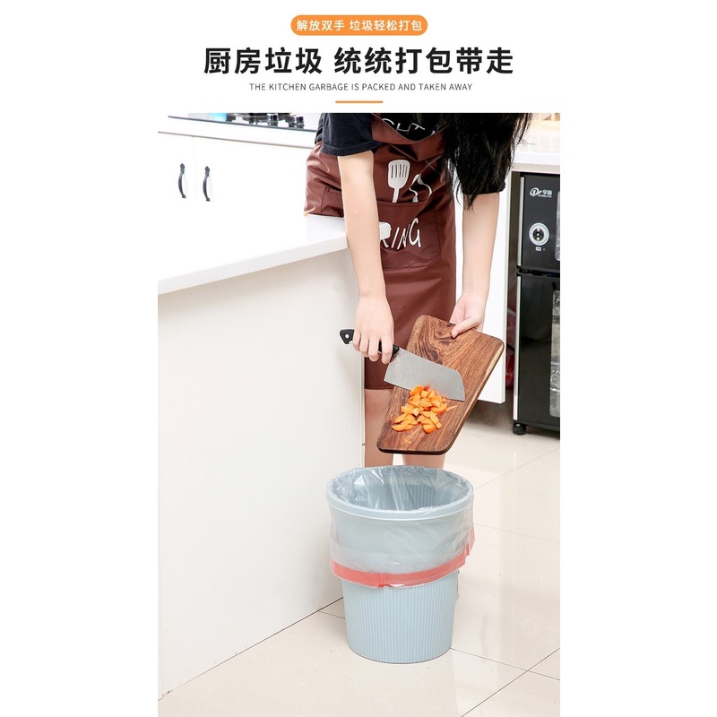 Túi đựng rác dày màu đen bằng nhựa có dây rút cỡ lớn gọn nhẹ cho bếp