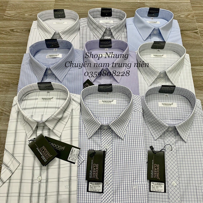 Áo sơ mi nam trung niên cộc tay hàng cao cấp công ty SADOGA màu trơn mẫu mới cập nhật liên tục