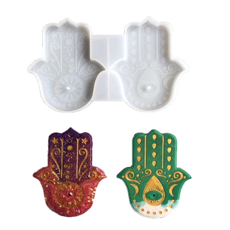 Khuôn Silicone Làm Khay Resin Epoxy Hình Bàn Tay Hamsa DIY