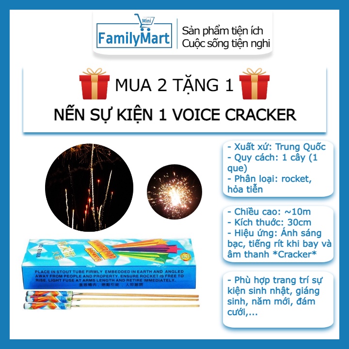 Nến la mã 1 Voice Cracker FAMILY MART MINI phụ kiện trang trí sự kiện lễ tết, sinh nhật, giáng sinh