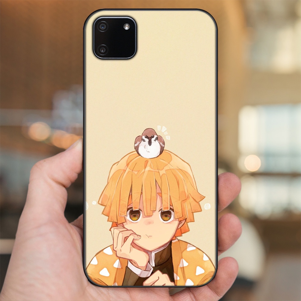 Ốp lưng Realme C11 2020 viền đen in hình Zenitsu Kimetsu no Yaiba